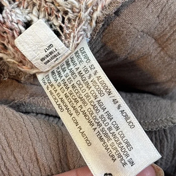 Knox Rose Sheer Knit‎ Tunic Sweater Ruffle Hem Academia Coquette Cottagecore L - Picture 11 of 15